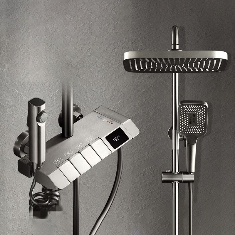 Modern Adjustable Water Flow Square Shower Faucet Shower Hose Shower System on Wall Clearhalo 'Bathroom Remodel & Bathroom Fixtures' 'Home Improvement' 'home_improvement' 'home_improvement_shower_faucets' 'Shower Faucets & Systems' 'shower_faucets' 'Showers & Bathtubs Plumbing' 'Showers & Bathtubs' 1200x1200_5c96c106-cd41-46ff-a5ea-50cfd5d75637