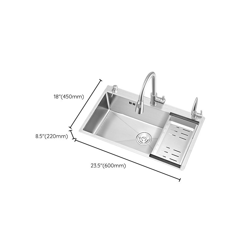 Modern Single Bowl Kitchen Sink Stainless Steel Kitchen Sink with Rectangle Shape Clearhalo 'Home Improvement' 'home_improvement' 'home_improvement_kitchen_sinks' 'Kitchen Remodel & Kitchen Fixtures' 'Kitchen Sinks & Faucet Components' 'Kitchen Sinks' 'kitchen_sinks' 1200x1200_5c970799-d093-4b1b-9d26-5544c4c03e06