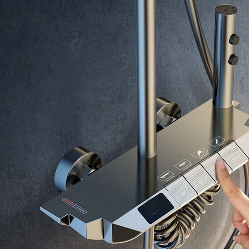 Modern Shower Set Solid Color Valve Included Shower Head Combo Clearhalo 'Bathroom Remodel & Bathroom Fixtures' 'Home Improvement' 'home_improvement' 'home_improvement_shower_faucets' 'Shower Faucets & Systems' 'shower_faucets' 'Showers & Bathtubs Plumbing' 'Showers & Bathtubs' 1200x1200_5ca53bcd-3745-4daa-8069-91ab271660db