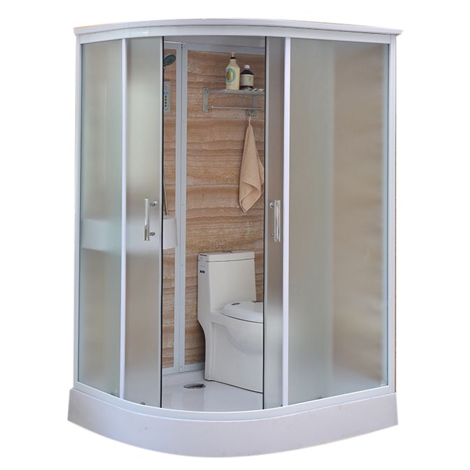 Double Sliding Shower Stall Tempered Glass Shower Stall with Hand Shower Clearhalo 'Bathroom Remodel & Bathroom Fixtures' 'Home Improvement' 'home_improvement' 'home_improvement_shower_stalls_enclosures' 'Shower Stalls & Enclosures' 'shower_stalls_enclosures' 'Showers & Bathtubs' 1200x1200_5cc88a51-ffd2-4e52-b3fa-3d43d3ce8a3f