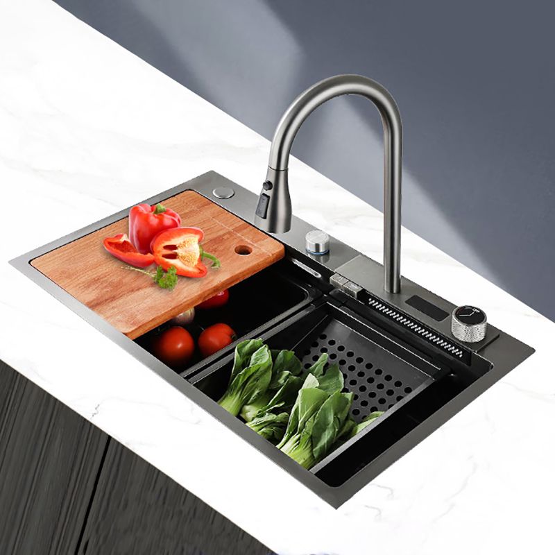 Stainless Steel Kitchen Sink Rectangular Shape Kitchen Sink with Drain Strainer Kit Clearhalo 'Home Improvement' 'home_improvement' 'home_improvement_kitchen_sinks' 'Kitchen Remodel & Kitchen Fixtures' 'Kitchen Sinks & Faucet Components' 'Kitchen Sinks' 'kitchen_sinks' 1200x1200_5ce33f36-a0ab-4e0d-b1d5-1514a59bac5c