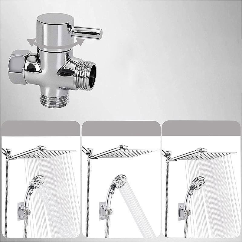 Stainless Steel 8 Inch Shower Set 5 Sprays Hand-Held Shower Head Shower Arm Clearhalo 'Bathroom Remodel & Bathroom Fixtures' 'Home Improvement' 'home_improvement' 'home_improvement_shower_heads' 'Shower Heads' 'shower_heads' 'Showers & Bathtubs Plumbing' 'Showers & Bathtubs' 1200x1200_5cfafa72-fd55-4d27-a629-8f5c44183772
