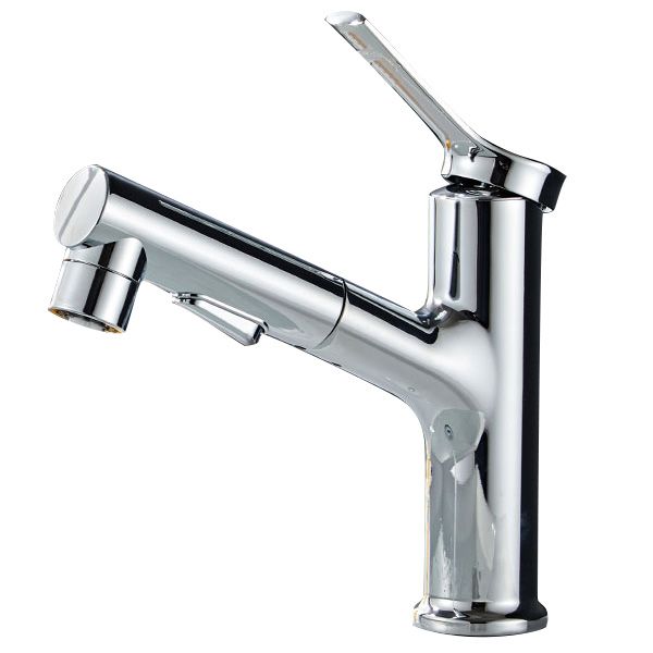 Modern Sink Faucet Lever Handle Pull-out Brass Single Hole Bathroom Sink Clearhalo 'Bathroom Remodel & Bathroom Fixtures' 'Bathroom Sink Faucets' 'Bathroom Sinks & Faucet Components' 'bathroom_sink_faucets' 'Home Improvement' 'home_improvement' 'home_improvement_bathroom_sink_faucets' 1200x1200_5cfbf726-87e3-4a50-8f2a-28d2553249e7
