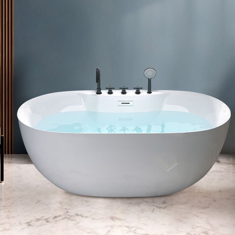 Modern Antique Finish Bathtub Stand Alone Soaking Oval Bath Tub Clearhalo 'Bathroom Remodel & Bathroom Fixtures' 'Bathtubs' 'Home Improvement' 'home_improvement' 'home_improvement_bathtubs' 'Showers & Bathtubs' 1200x1200_5d3520e3-6559-49c1-8c55-5b61aacfc9bc