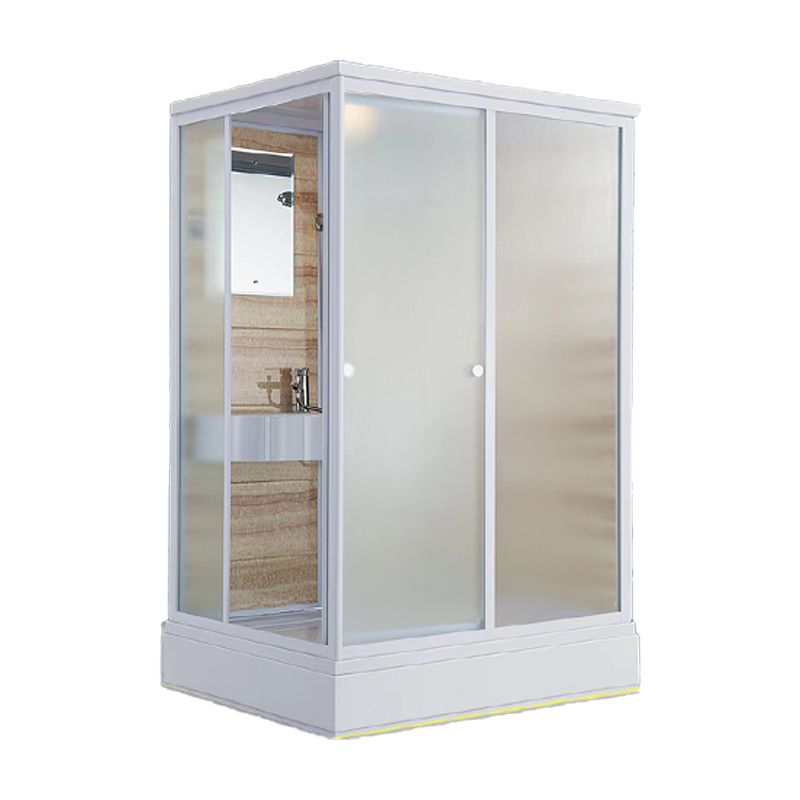 Contemporary Shower Stall Frosted Tempered Glass Rectangle Shower Stall with Ceiling Clearhalo 'Bathroom Remodel & Bathroom Fixtures' 'Home Improvement' 'home_improvement' 'home_improvement_shower_stalls_enclosures' 'Shower Stalls & Enclosures' 'shower_stalls_enclosures' 'Showers & Bathtubs' 1200x1200_5d39dff2-3ce4-4e5c-9b10-4ac0ccf9d8df