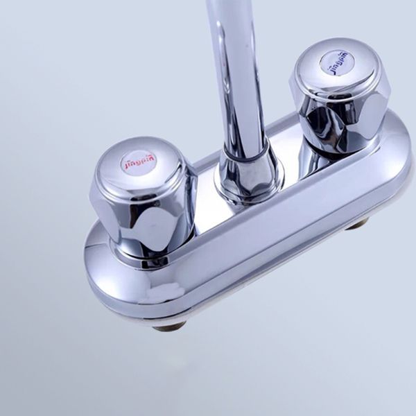 Modern Bar Prep Kitchen Faucet Brass Knob Handle with Deck Plate Kitchen Faucet Clearhalo 'Home Improvement' 'home_improvement' 'home_improvement_kitchen_faucets' 'Kitchen Faucets' 'Kitchen Remodel & Kitchen Fixtures' 'Kitchen Sinks & Faucet Components' 'kitchen_faucets' 1200x1200_5d3b94af-2c76-49e8-9568-77b3cd6821c2