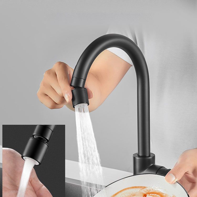 Contemporary Kitchen Bar Faucet Full Copper Swivel Spout No Sensor Clearhalo 'Home Improvement' 'home_improvement' 'home_improvement_kitchen_faucets' 'Kitchen Faucets' 'Kitchen Remodel & Kitchen Fixtures' 'Kitchen Sinks & Faucet Components' 'kitchen_faucets' 1200x1200_5d43ec04-d72f-42e7-9080-0dcc9c2a0b3c