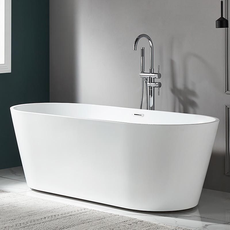Modern Freestanding Bathtub White Acrylic Bath Tub for Home and Hotel Clearhalo 'Bathroom Remodel & Bathroom Fixtures' 'Bathtubs' 'Home Improvement' 'home_improvement' 'home_improvement_bathtubs' 'Showers & Bathtubs' 1200x1200_5d4ee6cc-0441-49f7-865b-0a356858b6ee