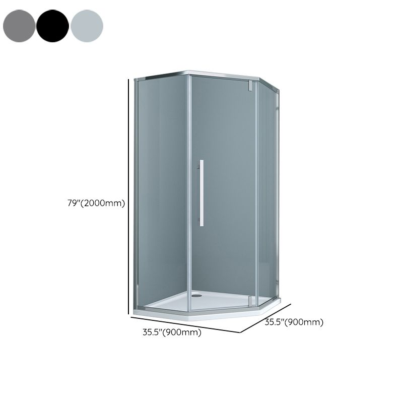 304 Stainless Steel Frame Shower Enclosure Neo-Angle Tempered Glass Shower Stall Clearhalo 'Bathroom Remodel & Bathroom Fixtures' 'Home Improvement' 'home_improvement' 'home_improvement_shower_stalls_enclosures' 'Shower Stalls & Enclosures' 'shower_stalls_enclosures' 'Showers & Bathtubs' 1200x1200_5d56a656-598d-4cd2-93c8-a3cdcb26674a