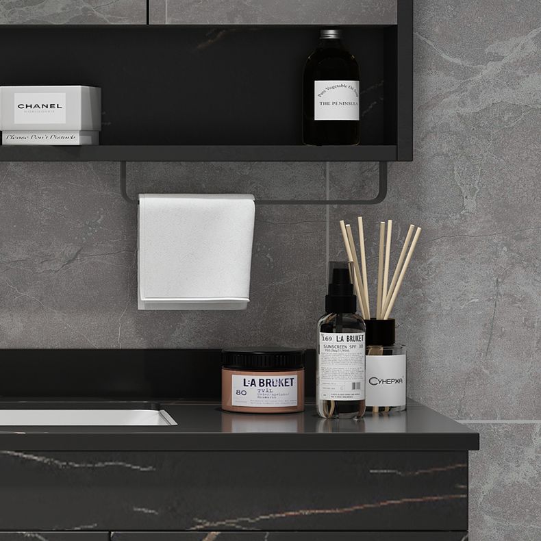 Stone Top Vanity Set Single Sink Mirror Drawers Wall-Mounted Rectangle Vanity with 2 Doors Clearhalo 'Bathroom Remodel & Bathroom Fixtures' 'Bathroom Vanities' 'bathroom_vanities' 'Home Improvement' 'home_improvement' 'home_improvement_bathroom_vanities' 1200x1200_5d7b74fb-6a05-42b5-be74-888e5c777cb1