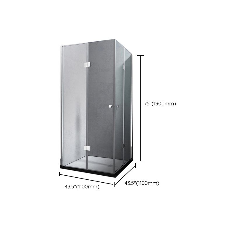 Tempered Shower Bath Door Frameless Bi-Fold Scratch Resistant Shower Doors Clearhalo 'Bathroom Remodel & Bathroom Fixtures' 'Home Improvement' 'home_improvement' 'home_improvement_shower_tub_doors' 'Shower and Tub Doors' 'shower_tub_doors' 'Showers & Bathtubs' 1200x1200_5d84b70b-360e-41b0-b144-3ca5f8cdd3d2