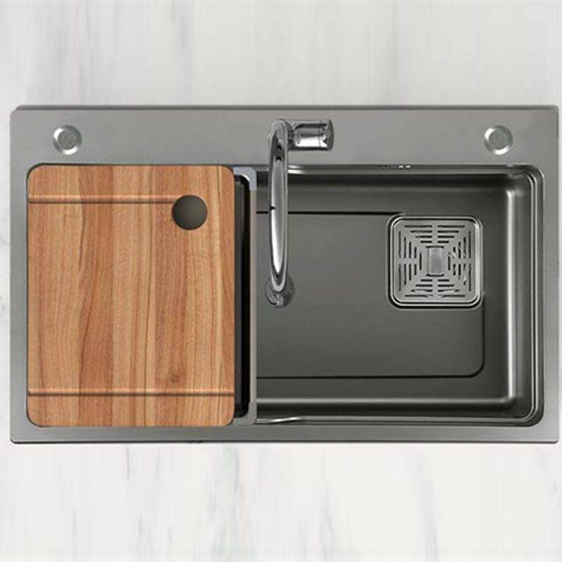 Modern Kitchen Sink Stainless Steel with Drain Assembly and Strainer Workstation Sink Clearhalo 'Home Improvement' 'home_improvement' 'home_improvement_kitchen_sinks' 'Kitchen Remodel & Kitchen Fixtures' 'Kitchen Sinks & Faucet Components' 'Kitchen Sinks' 'kitchen_sinks' 1200x1200_5d91d551-19ad-4730-b192-5b57520eb204