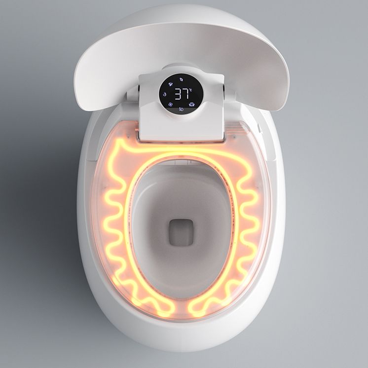 Contemporary White Round Floor Mount Bidet with Heated Seat Vitreous China Bidets Clearhalo 'Bathroom Remodel & Bathroom Fixtures' 'Bidets' 'Home Improvement' 'home_improvement' 'home_improvement_bidets' 'Toilets & Bidets' 1200x1200_5d925bf9-22dd-4a73-b1c5-ccc31bb759fc