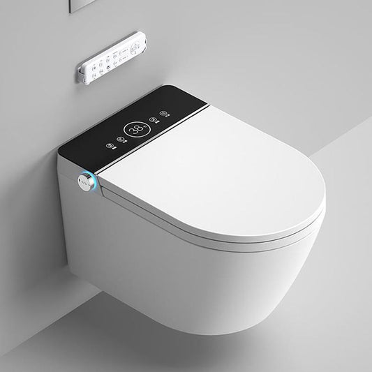 Elongated Wall Mounted Bidet with Heated Seat White 12.20" High Bidet Clearhalo 'Bathroom Remodel & Bathroom Fixtures' 'Bidets' 'Home Improvement' 'home_improvement' 'home_improvement_bidets' 'Toilets & Bidets' 1200x1200_5d93550a-29a0-47b1-8175-836701bc0a0c
