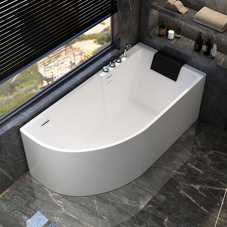 Corner Modern Acrylic Bathtub Soaking White Back to Wall Bath Clearhalo 'Bathroom Remodel & Bathroom Fixtures' 'Bathtubs' 'Home Improvement' 'home_improvement' 'home_improvement_bathtubs' 'Showers & Bathtubs' 1200x1200_5d949d33-7a20-4a9a-90c0-6dee6ab96314