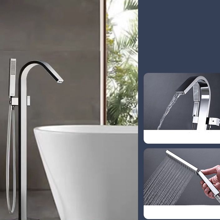 Modern Free Standing Tub Filler Faucet Copper Freestanding Tub Filler Trim Clearhalo 'Bathroom Remodel & Bathroom Fixtures' 'Bathtub Faucets' 'bathtub_faucets' 'Home Improvement' 'home_improvement' 'home_improvement_bathtub_faucets' 1200x1200_5daf2e71-c8d9-4244-8679-e77279b8eb21