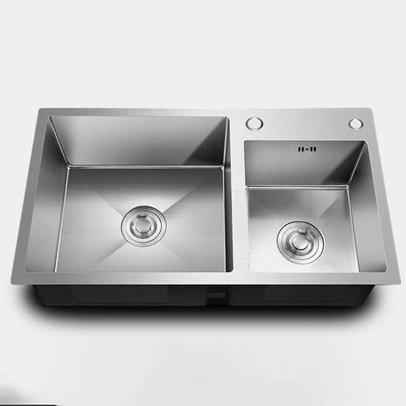 Rectangle Stainless Steel Kitchen Sink with Drain Assembly Contemporary Sink Clearhalo 'Home Improvement' 'home_improvement' 'home_improvement_kitchen_sinks' 'Kitchen Remodel & Kitchen Fixtures' 'Kitchen Sinks & Faucet Components' 'Kitchen Sinks' 'kitchen_sinks' 1200x1200_5dbd96b5-ada6-4c07-8eda-8dd923db8155