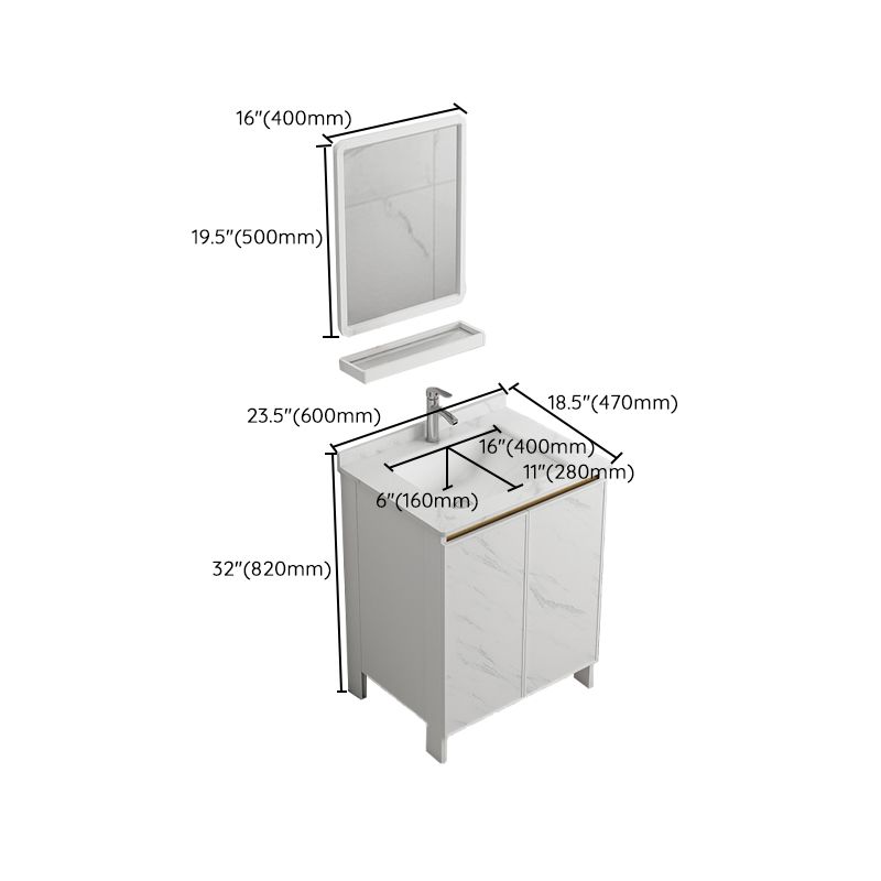 Free Standing Vanity Set White Drawer Ceramic Sink Faucet Vanity Set with Mirror Clearhalo 'Bathroom Remodel & Bathroom Fixtures' 'Bathroom Vanities' 'bathroom_vanities' 'Home Improvement' 'home_improvement' 'home_improvement_bathroom_vanities' 1200x1200_5dc565fb-7f26-49f6-b170-98d71343f35f