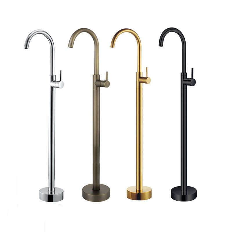 Floor Metal Freestanding Tub Filler Swivel Copper Freestanding Faucet Clearhalo 'Bathroom Remodel & Bathroom Fixtures' 'Bathtub Faucets' 'bathtub_faucets' 'Home Improvement' 'home_improvement' 'home_improvement_bathtub_faucets' 1200x1200_5df32749-4942-4d68-87ea-2e5abb43f40f