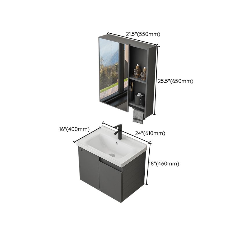 Wall Mount Bathroom Vanity Modern Single-Sink Gray Rectangular Vanity Set Clearhalo 'Bathroom Remodel & Bathroom Fixtures' 'Bathroom Vanities' 'bathroom_vanities' 'Home Improvement' 'home_improvement' 'home_improvement_bathroom_vanities' 1200x1200_5e03cef7-9e38-46fb-97ad-aef031b41c65