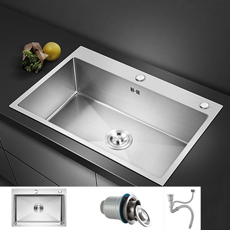 Classic Kitchen Sink Stainless Steel Friction Resistant Kitchen Sink with Drain Assembly Clearhalo 'Home Improvement' 'home_improvement' 'home_improvement_kitchen_sinks' 'Kitchen Remodel & Kitchen Fixtures' 'Kitchen Sinks & Faucet Components' 'Kitchen Sinks' 'kitchen_sinks' 1200x1200_5e0ac413-c924-4593-ae0e-da357c528d59
