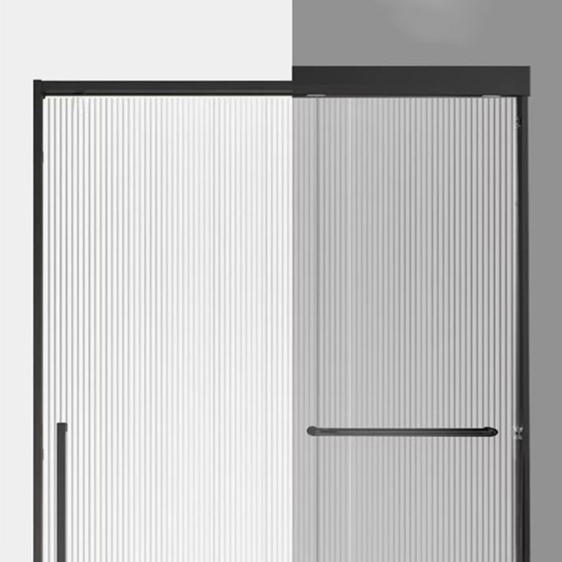 Tempered Glass Single Sliding Shower Bath Door Transparent Metal Framed Shower Door Clearhalo 'Bathroom Remodel & Bathroom Fixtures' 'Home Improvement' 'home_improvement' 'home_improvement_shower_tub_doors' 'Shower and Tub Doors' 'shower_tub_doors' 'Showers & Bathtubs' 1200x1200_5e3fa483-afaa-4dcd-8750-3c38a5160473