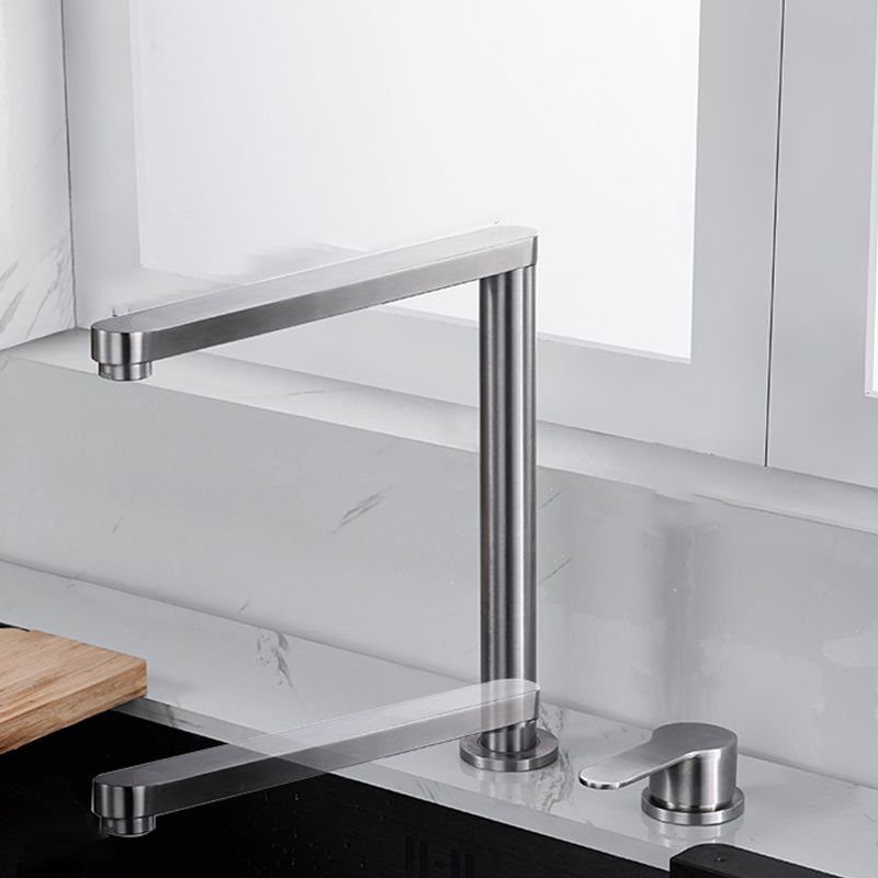 Modern Stainless Steel Kitchen Faucet with Single Handle Lead Free Faucet Clearhalo 'Home Improvement' 'home_improvement' 'home_improvement_kitchen_faucets' 'Kitchen Faucets' 'Kitchen Remodel & Kitchen Fixtures' 'Kitchen Sinks & Faucet Components' 'kitchen_faucets' 1200x1200_5e4fad6b-8208-416e-b4d3-93314a512426