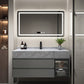 Modern Wall Mount Bath Vanity Gray Tone Vanity Cabinet with Mirror Cabinet Clearhalo 'Bathroom Remodel & Bathroom Fixtures' 'Bathroom Vanities' 'bathroom_vanities' 'Home Improvement' 'home_improvement' 'home_improvement_bathroom_vanities' 1200x1200_5e52c745-f577-45bc-9147-c60b4522fbff