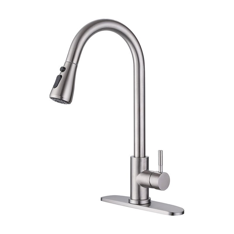 Pulldown Sprayer Bar Prep Kitchen Faucet Contemporary Bridge Faucet Clearhalo 'Home Improvement' 'home_improvement' 'home_improvement_kitchen_faucets' 'Kitchen Faucets' 'Kitchen Remodel & Kitchen Fixtures' 'Kitchen Sinks & Faucet Components' 'kitchen_faucets' 1200x1200_5e53c756-5d22-422d-ade2-a18920c83421