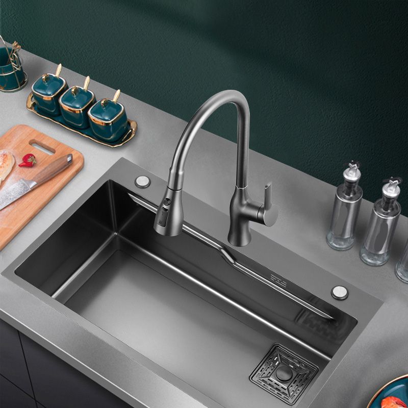 Modern Style Kitchen Sink Stainless Steel Kitchen Sink with Rectangle Shape Clearhalo 'Home Improvement' 'home_improvement' 'home_improvement_kitchen_sinks' 'Kitchen Remodel & Kitchen Fixtures' 'Kitchen Sinks & Faucet Components' 'Kitchen Sinks' 'kitchen_sinks' 1200x1200_5e5fe84c-f42f-494f-b4ba-c8bcf7bf7068