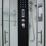 Framed Double Sliding Shower Kit Neo-Round Black Shower Stall Clearhalo 'Bathroom Remodel & Bathroom Fixtures' 'Home Improvement' 'home_improvement' 'home_improvement_shower_stalls_enclosures' 'Shower Stalls & Enclosures' 'shower_stalls_enclosures' 'Showers & Bathtubs' 1200x1200_5e64152c-b441-4e88-a74c-01eabd86acc0