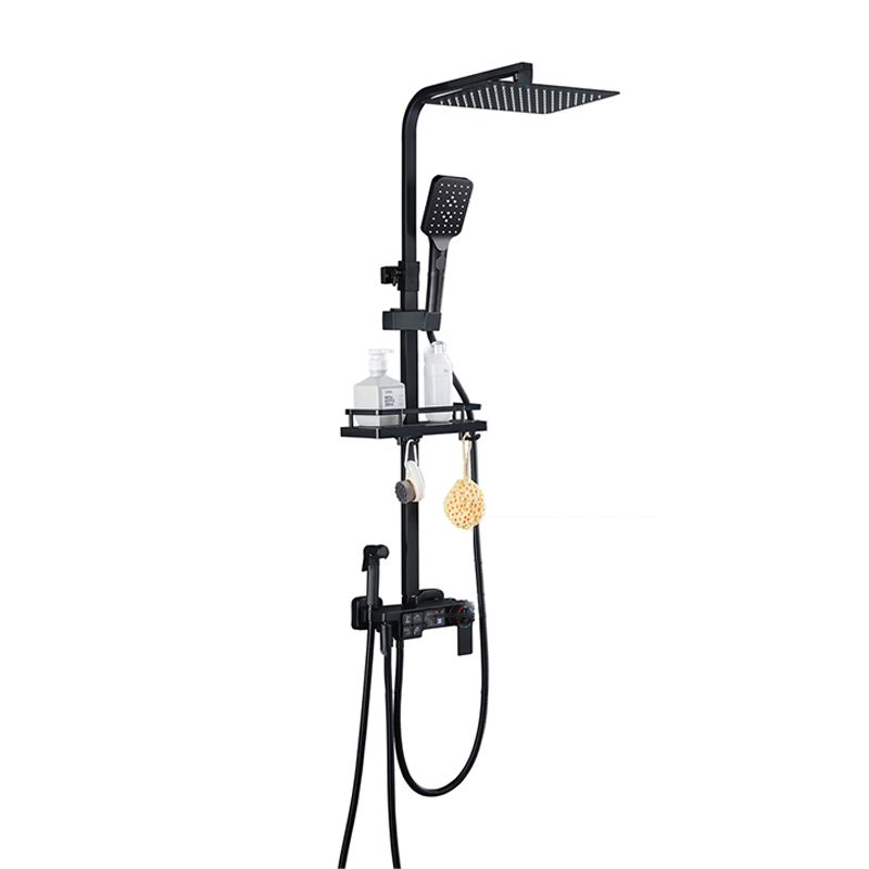 Modern Shower System Rectangle Spot Resist Handle Lever Wall Mounted Shower System Clearhalo 'Bathroom Remodel & Bathroom Fixtures' 'Home Improvement' 'home_improvement' 'home_improvement_shower_faucets' 'Shower Faucets & Systems' 'shower_faucets' 'Showers & Bathtubs Plumbing' 'Showers & Bathtubs' 1200x1200_5e646a2e-70ad-41d6-8403-d537067af0ef