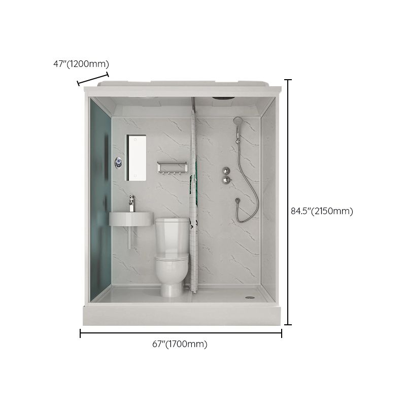 White Rectangle Shower Stall with Shower Base Tempered Glass Shower Stall Clearhalo 'Bathroom Remodel & Bathroom Fixtures' 'Home Improvement' 'home_improvement' 'home_improvement_shower_stalls_enclosures' 'Shower Stalls & Enclosures' 'shower_stalls_enclosures' 'Showers & Bathtubs' 1200x1200_5e753e02-216d-4146-a8f6-b7f44454304d