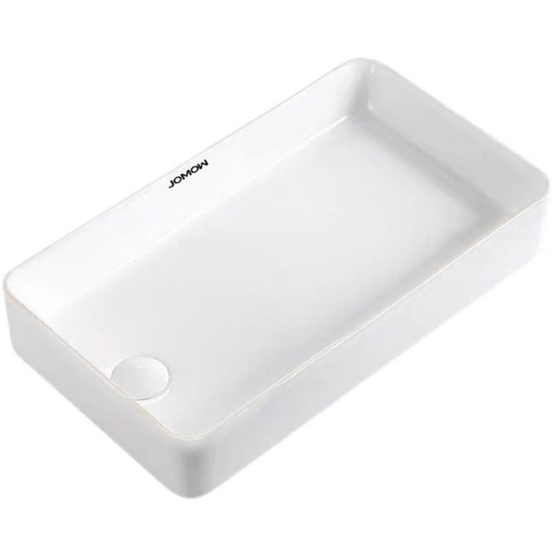 White Bathroom Sink Rectangular Porcelain Faucet Bathroom Sink with Overflow Clearhalo 'Bathroom Remodel & Bathroom Fixtures' 'Bathroom Sinks & Faucet Components' 'Bathroom Sinks' 'bathroom_sink' 'Home Improvement' 'home_improvement' 'home_improvement_bathroom_sink' 1200x1200_5e8a0bf4-8a3d-46a8-b84a-8898b655f56e