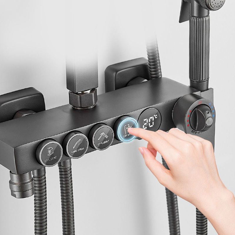 Contemporary Shower System Handheld Shower Head Slide Bar Wall Mounted Shower Set Clearhalo 'Bathroom Remodel & Bathroom Fixtures' 'Home Improvement' 'home_improvement' 'home_improvement_shower_faucets' 'Shower Faucets & Systems' 'shower_faucets' 'Showers & Bathtubs Plumbing' 'Showers & Bathtubs' 1200x1200_5e8d14b5-b1ed-4a96-aeab-680303ef722c