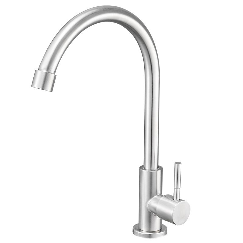 Modern High-Arc Kitchen Faucet Stainless Steel Lead Free Swivel Spout Faucets Clearhalo 'Home Improvement' 'home_improvement' 'home_improvement_kitchen_faucets' 'Kitchen Faucets' 'Kitchen Remodel & Kitchen Fixtures' 'Kitchen Sinks & Faucet Components' 'kitchen_faucets' 1200x1200_5e8da8f7-836b-49ff-bda7-33d51262e822