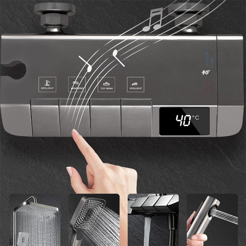 Modern Adjustable Water Flow Square Shower Faucet Shower Hose Shower System on Wall Clearhalo 'Bathroom Remodel & Bathroom Fixtures' 'Home Improvement' 'home_improvement' 'home_improvement_shower_faucets' 'Shower Faucets & Systems' 'shower_faucets' 'Showers & Bathtubs Plumbing' 'Showers & Bathtubs' 1200x1200_5e9ff38d-1293-436e-8488-fa516329ffba