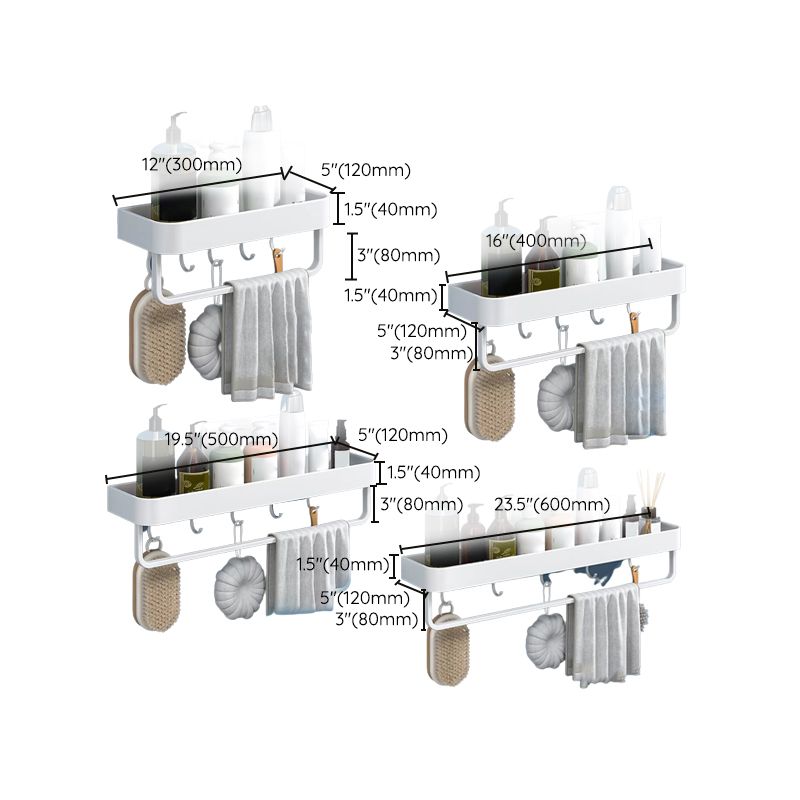 White 2-Piece Bathroom Hardware Modern Bathroom Accessory Set, Bath Shelf Clearhalo 'Bathroom Hardware Sets' 'Bathroom Hardware' 'Bathroom Remodel & Bathroom Fixtures' 'bathroom_hardware_sets' 'Home Improvement' 'home_improvement' 'home_improvement_bathroom_hardware_sets' 1200x1200_5eaad679-c67d-4973-9c0e-b347189d97b5