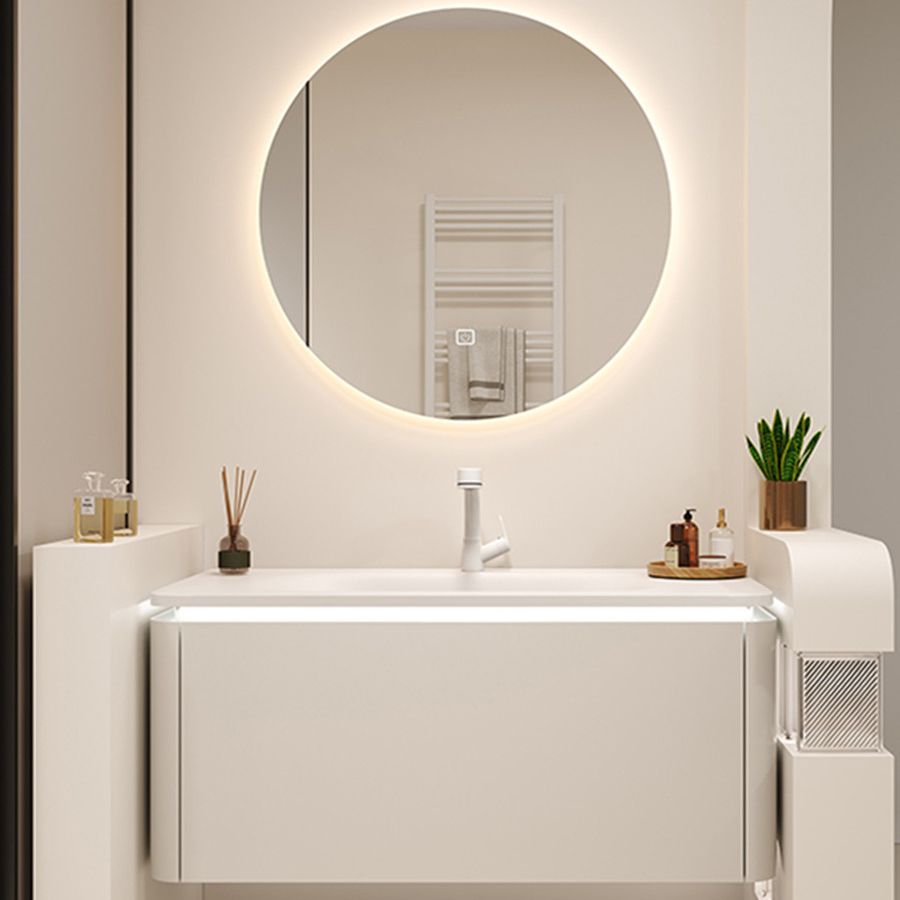 White Rectangular Vanity Single Sink Wall Mounted Wood Frame Bathroom Vanity with Mirror Clearhalo 'Bathroom Remodel & Bathroom Fixtures' 'Bathroom Vanities' 'bathroom_vanities' 'Home Improvement' 'home_improvement' 'home_improvement_bathroom_vanities' 1200x1200_5ee90d8e-b3ad-4577-9032-8747527ca8ff