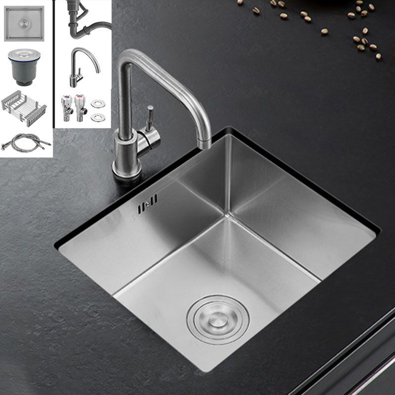 Contemporary Style Kitchen Sink Stainless Steel Kitchen Sink with Drain Assembly Clearhalo 'Home Improvement' 'home_improvement' 'home_improvement_kitchen_sinks' 'Kitchen Remodel & Kitchen Fixtures' 'Kitchen Sinks & Faucet Components' 'Kitchen Sinks' 'kitchen_sinks' 1200x1200_5eedfd07-2b94-43ac-9aaa-5a49926e8716