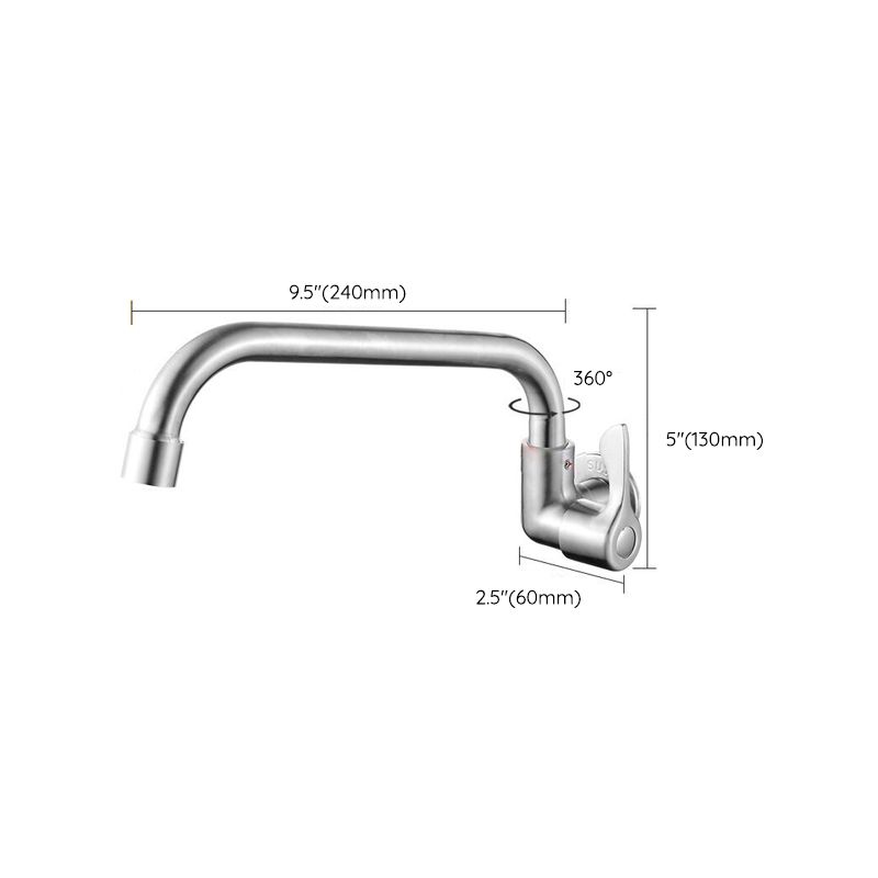 Modern Bridge Faucet 304 Stainless Steel Knob Handle Swivel Spout Wall Mounted Faucet Clearhalo 'Home Improvement' 'home_improvement' 'home_improvement_kitchen_faucets' 'Kitchen Faucets' 'Kitchen Remodel & Kitchen Fixtures' 'Kitchen Sinks & Faucet Components' 'kitchen_faucets' 1200x1200_5ef5733a-e029-4809-9beb-a193a3140db8