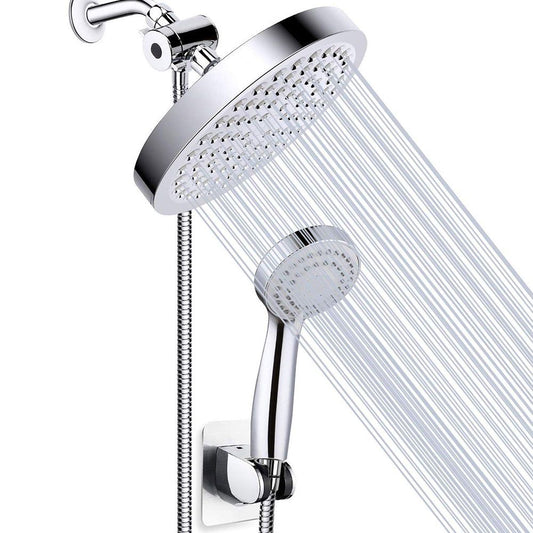 Modern Standard Double Shower Set Round Metal Adjustable Spray Pattern Showerhead Clearhalo 'Bathroom Remodel & Bathroom Fixtures' 'Home Improvement' 'home_improvement' 'home_improvement_shower_heads' 'Shower Heads' 'shower_heads' 'Showers & Bathtubs Plumbing' 'Showers & Bathtubs' 1200x1200_5efe578a-8505-4787-be63-974b127c705b
