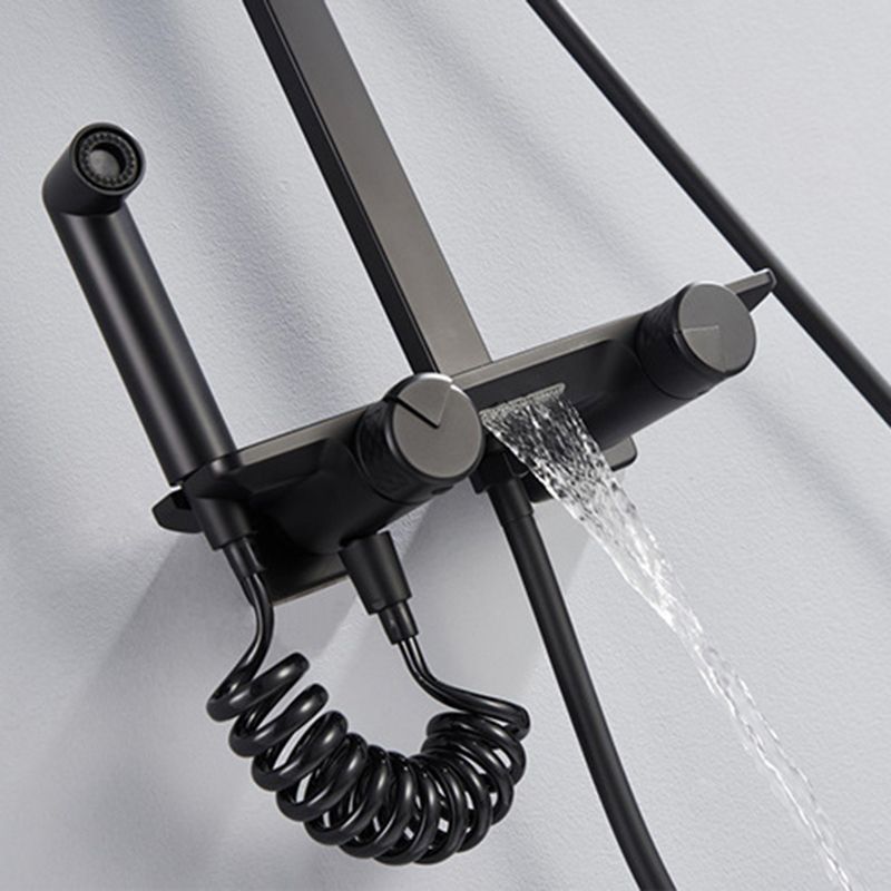 Brass Wall Mounted Shower System Slide Bar Included Shower Set Clearhalo 'Bathroom Remodel & Bathroom Fixtures' 'Home Improvement' 'home_improvement' 'home_improvement_shower_faucets' 'Shower Faucets & Systems' 'shower_faucets' 'Showers & Bathtubs Plumbing' 'Showers & Bathtubs' 1200x1200_5f0eda7e-688c-49c3-9548-2486f89a7871