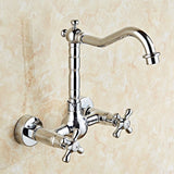 Glam 2-Handle Bathroom Sink Faucet 2-Hole Wall Mounted Bathroom Faucet Clearhalo 'Bathroom Remodel & Bathroom Fixtures' 'Bathroom Sink Faucets' 'Bathroom Sinks & Faucet Components' 'bathroom_sink_faucets' 'Home Improvement' 'home_improvement' 'home_improvement_bathroom_sink_faucets' 1200x1200_5f1a175d-06e8-437f-aada-c848a56004c4