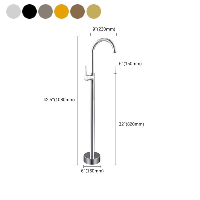 Contemporary Metal Freestanding Faucet Floor Mounted Freestanding Bathtub Faucet Clearhalo 'Bathroom Remodel & Bathroom Fixtures' 'Bathtub Faucets' 'bathtub_faucets' 'Home Improvement' 'home_improvement' 'home_improvement_bathtub_faucets' 1200x1200_5f3268d7-763f-480c-9f91-77b5b93b194b