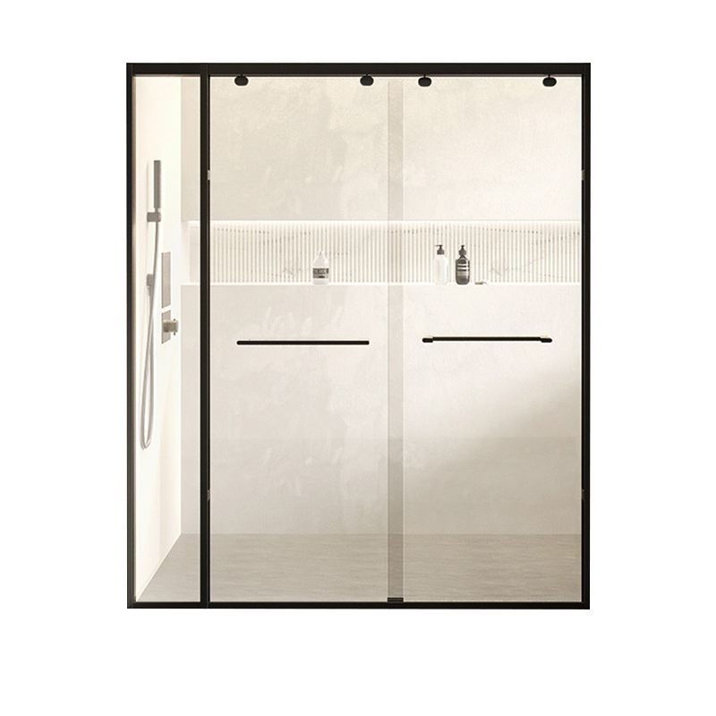 Double Sliding Shower Door Semi Frameless Shower Door with Stainless Steel Frame Clearhalo 'Bathroom Remodel & Bathroom Fixtures' 'Home Improvement' 'home_improvement' 'home_improvement_shower_tub_doors' 'Shower and Tub Doors' 'shower_tub_doors' 'Showers & Bathtubs' 1200x1200_5f432b54-a7a2-48d2-8144-cf14822a12ca