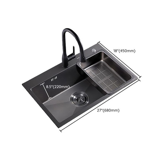 Kitchen Sink Ceramic Rectangular Faucet Pull-out Black Kitchen Sink Clearhalo 'Home Improvement' 'home_improvement' 'home_improvement_kitchen_sinks' 'Kitchen Remodel & Kitchen Fixtures' 'Kitchen Sinks & Faucet Components' 'Kitchen Sinks' 'kitchen_sinks' 1200x1200_5f468a07-5f6e-49ab-afdd-7cfdccee1a3c