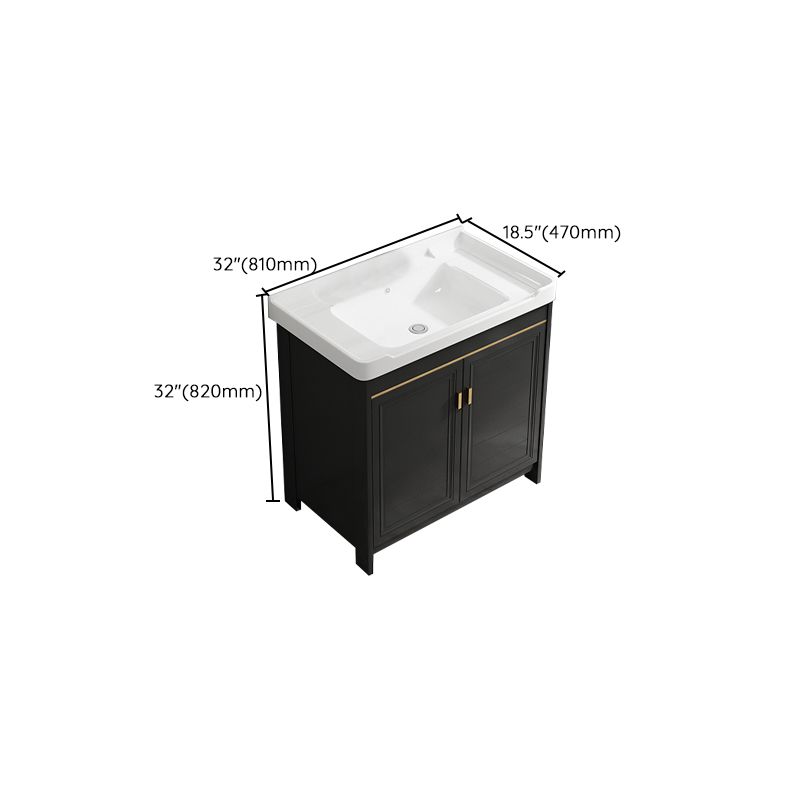 Rectangular Bathroom Vanity Single-Sink Glam Black Freestanding Vanity Set Clearhalo 'Bathroom Remodel & Bathroom Fixtures' 'Bathroom Vanities' 'bathroom_vanities' 'Home Improvement' 'home_improvement' 'home_improvement_bathroom_vanities' 1200x1200_5f532830-0903-4d0f-9c6a-bd8e939c35c0