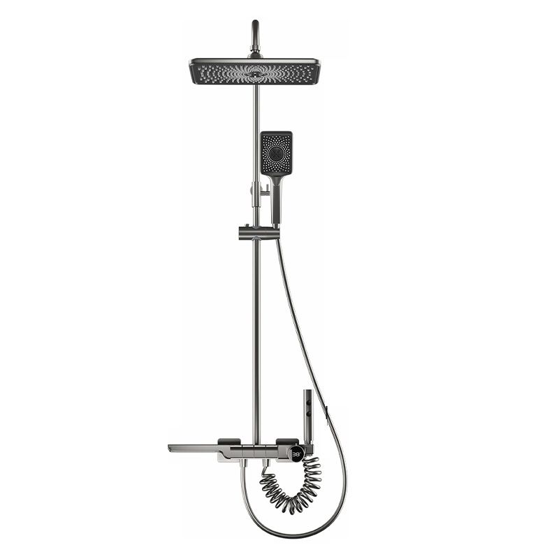 Modern Shower Head Combo Gray Valve Included Tub and Shower Faucet Clearhalo 'Bathroom Remodel & Bathroom Fixtures' 'Home Improvement' 'home_improvement' 'home_improvement_shower_faucets' 'Shower Faucets & Systems' 'shower_faucets' 'Showers & Bathtubs Plumbing' 'Showers & Bathtubs' 1200x1200_5f577bcd-e244-4411-b96f-1593e1f0f77f