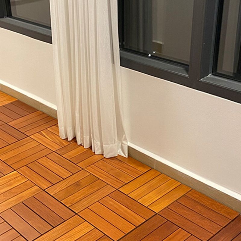 Rectangle Teak Floor Tile Water Resistant Click Lock Wooden Floor for Balcony Clearhalo 'Flooring 'Hardwood Flooring' 'hardwood_flooring' 'Home Improvement' 'home_improvement' 'home_improvement_hardwood_flooring' Walls and Ceiling' 1200x1200_5f6650b2-f097-4ea8-a865-a8e9fa0e84aa